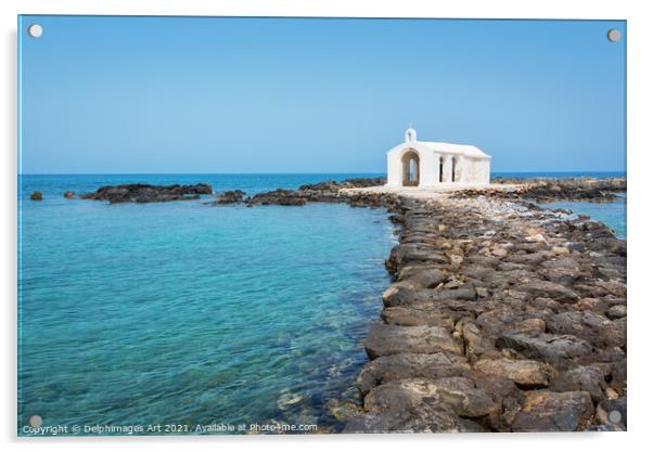Saint Nicholas Chapel in Crete, Greece Acrylic by Delphimages Art