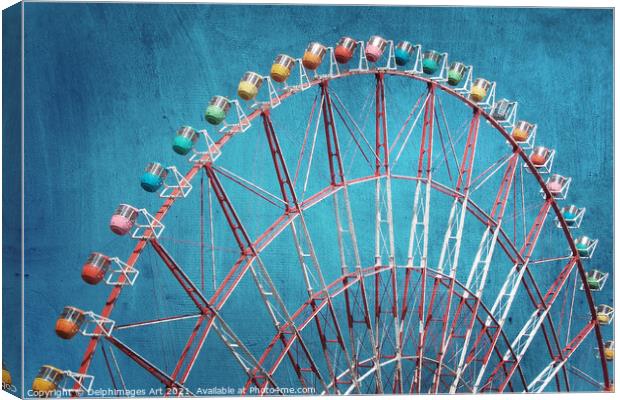 Ferris wheel, vintage carnival Canvas Print by Delphimages Art