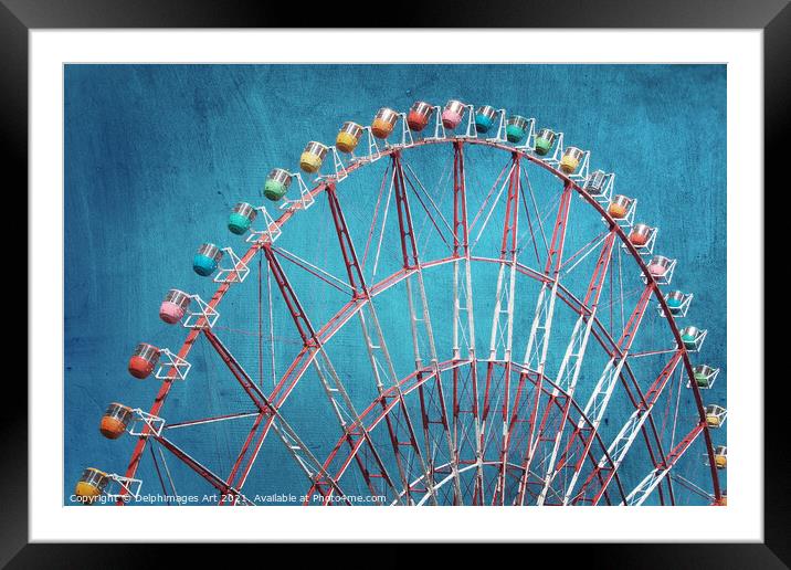 Ferris wheel, vintage carnival Framed Mounted Print by Delphimages Art
