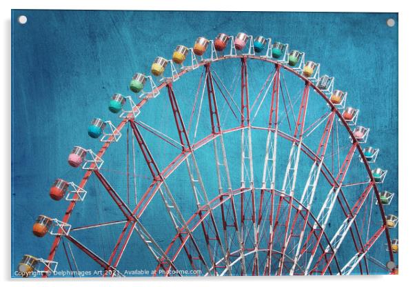 Ferris wheel, vintage carnival Acrylic by Delphimages Art