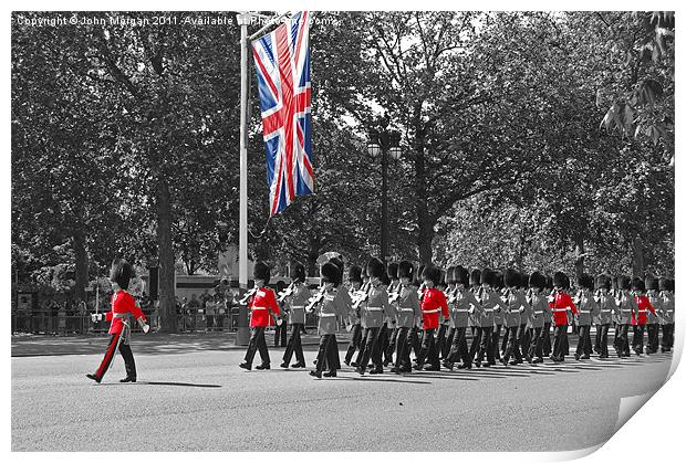 Trooping the Colours. Print by John Morgan