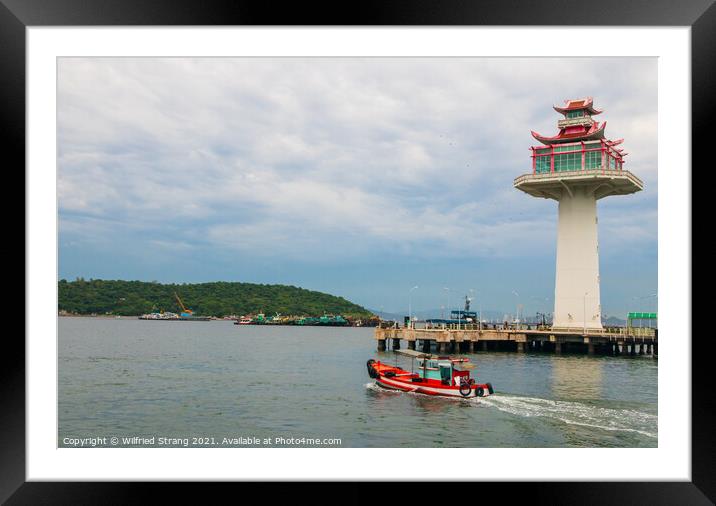 Lighthouse at the Thai Island Koh Sichang Thailand Southeast Asia Framed Mounted Print by Wilfried Strang