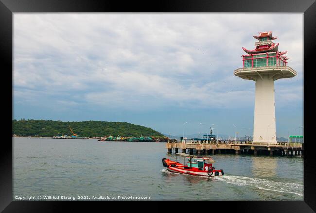 Lighthouse at the Thai Island Koh Sichang Thailand Southeast Asia Framed Print by Wilfried Strang