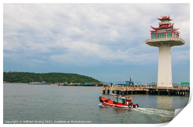 Lighthouse at the Thai Island Koh Sichang Thailand Southeast Asia Print by Wilfried Strang