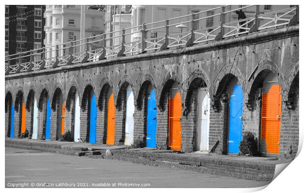 Brighton Colourful Doors Print by Graham Lathbury