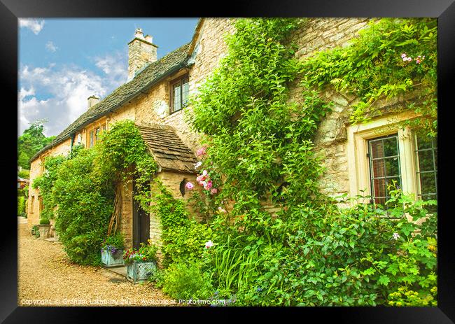 Castle Combe Cottage Framed Print by Graham Lathbury