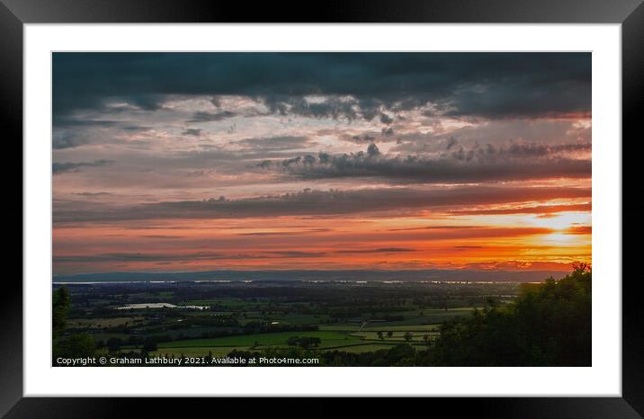 Sunset over the Severn Framed Mounted Print by Graham Lathbury