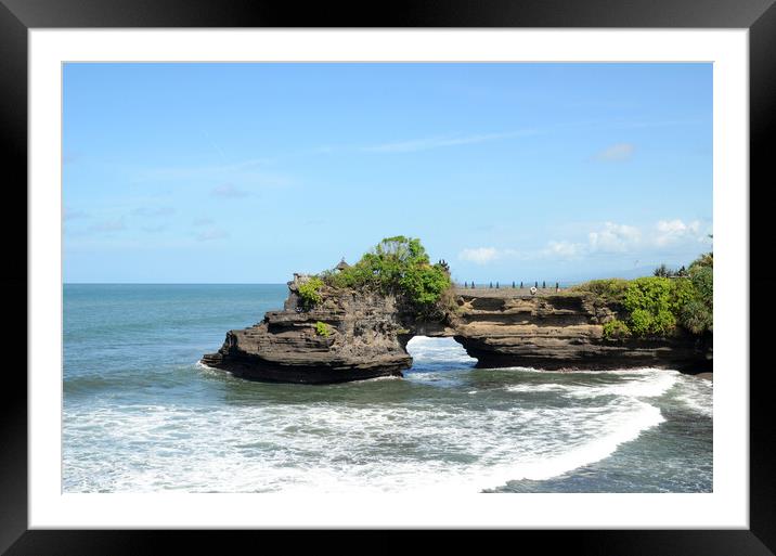 Pura Batu Bolong in the rock in Bali, Indonesia Framed Mounted Print by Yann Tang