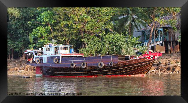 House Boat, Vietnam Framed Print by Ian Miller