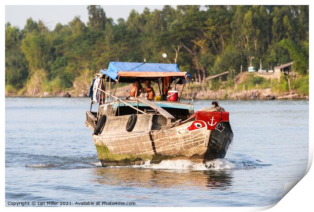 Working Riverboat, Vietnam Print by Ian Miller
