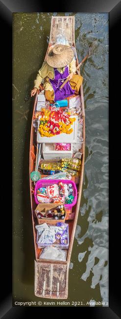 Boat vendor Framed Print by Kevin Hellon