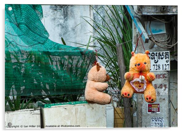 Teddy Bears, Phnom Penh Acrylic by Ian Miller