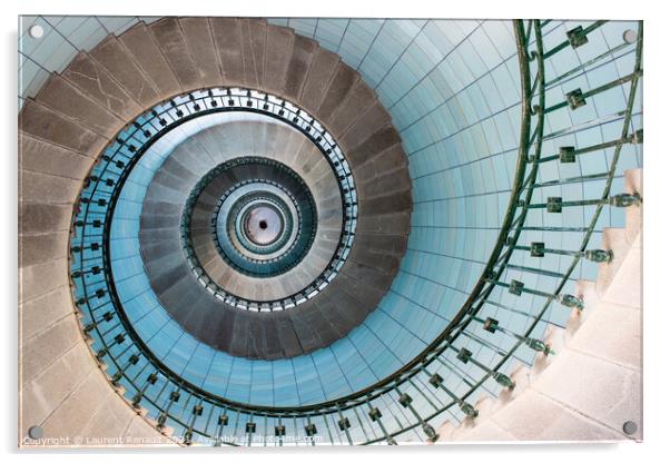 Stairs spiral inside the lighthouse Acrylic by Laurent Renault