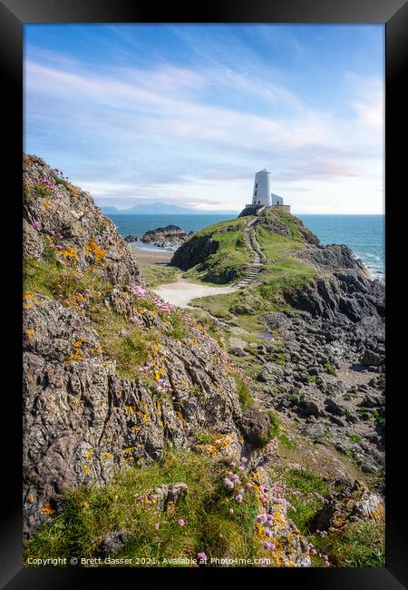 Landdwyn Lighthouse Framed Print by Brett Gasser
