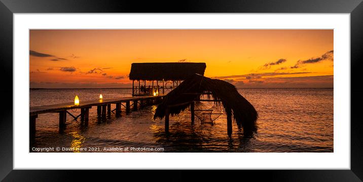 Caribbean Evening Sunset Framed Mounted Print by David Hare