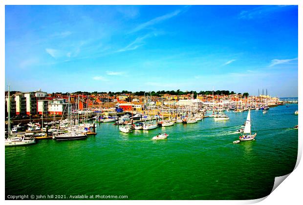 Cowes, Isle of Wight. Print by john hill