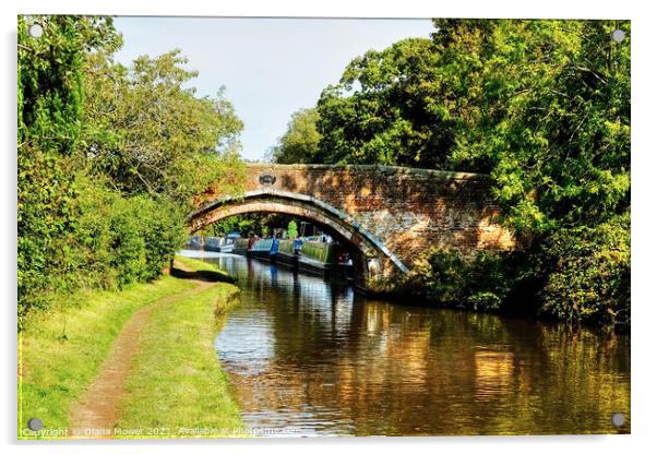 Princefield Bridge Penkridge Canal Staffordshire Acrylic by Diana Mower