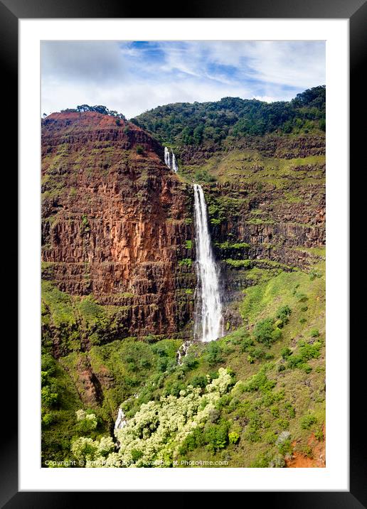 Waipoo Falls, Waimea Canyon, Kauai Framed Mounted Print by Dirk Rüter