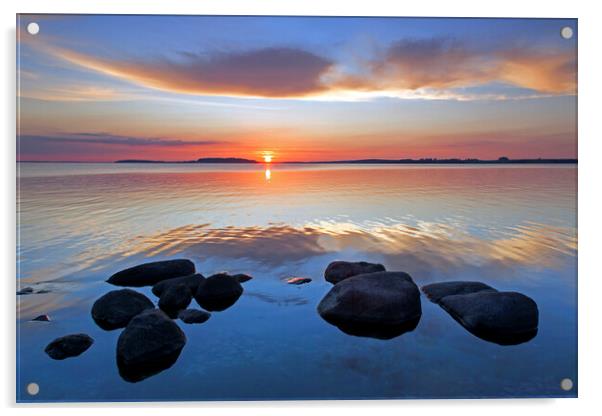 Sunset over the Baltic Sea Acrylic by Arterra 
