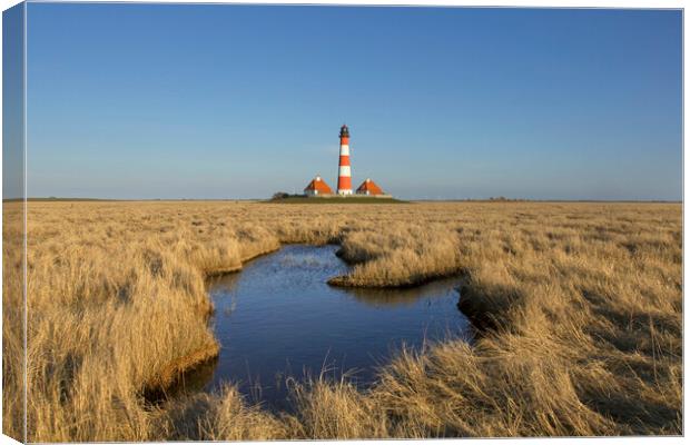 Westerhever Lighthouse, Wadden Sea Canvas Print by Arterra 