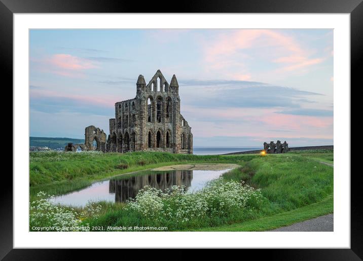 Whitby Abbey Sunrise Framed Mounted Print by Sarah Smith