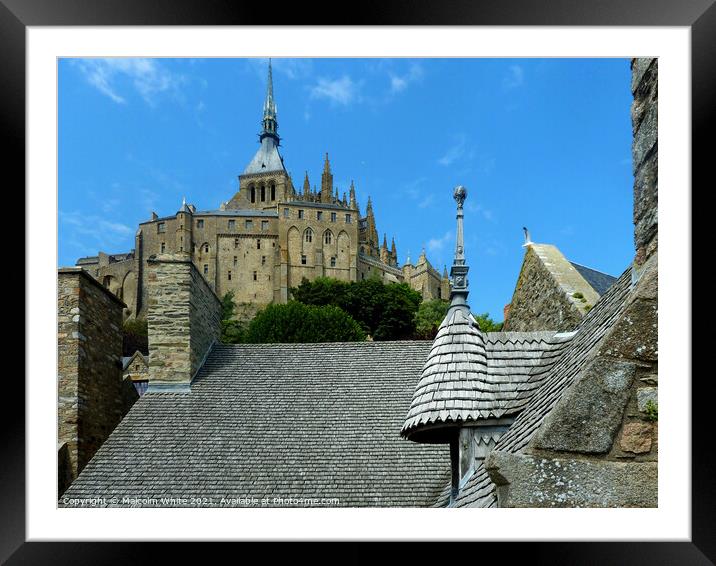 Mont Saint Michel The Abbey from the Lower Fortifications  Framed Mounted Print by Malcolm White