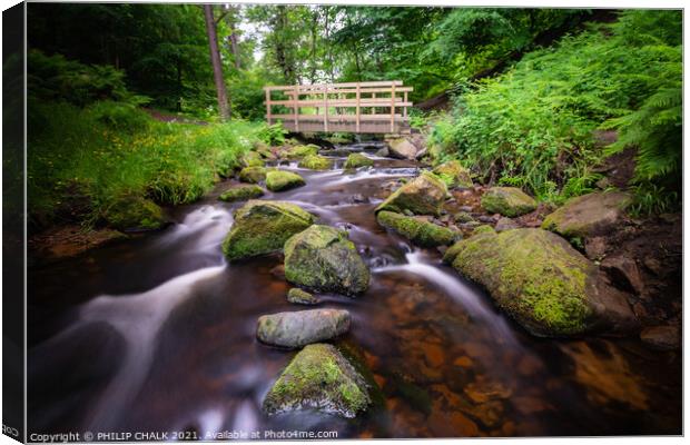 Wyming brook in the Peak district 554 Canvas Print by PHILIP CHALK