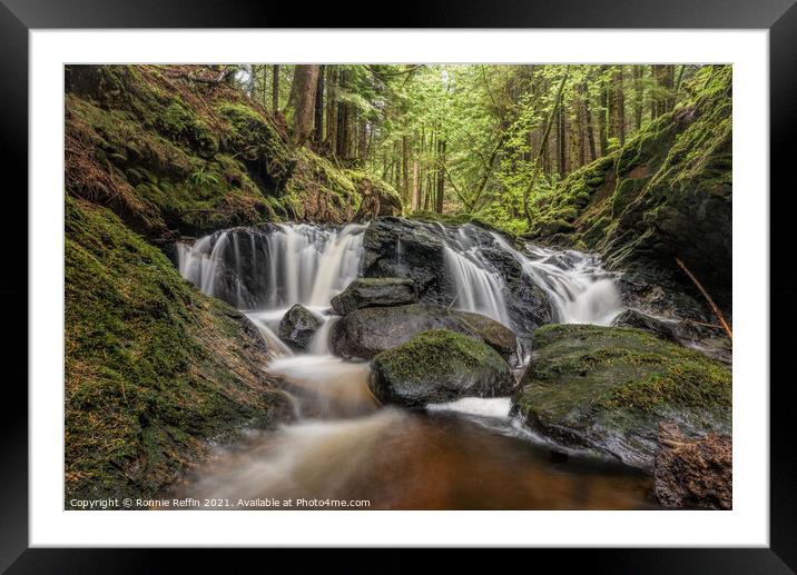 First Pucks Glen Waterfall Framed Mounted Print by Ronnie Reffin