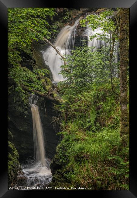 Glenbranter Waterfall Framed Print by Ronnie Reffin