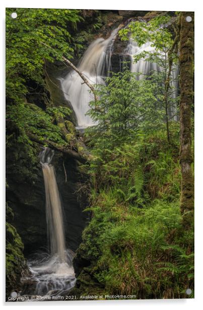 Glenbranter Waterfall Acrylic by Ronnie Reffin