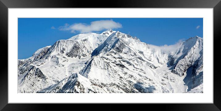 Mt Blanc Panorama Framed Mounted Print by David Hare