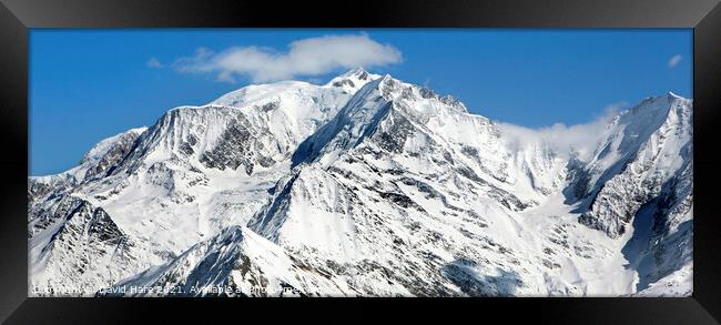 Mt Blanc Panorama Framed Print by David Hare