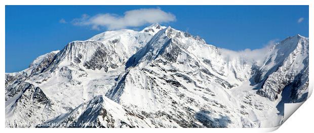 Mt Blanc Panorama Print by David Hare