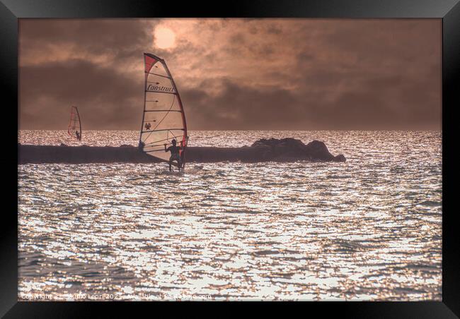 Windsurfing Framed Print by Claudio Lepri