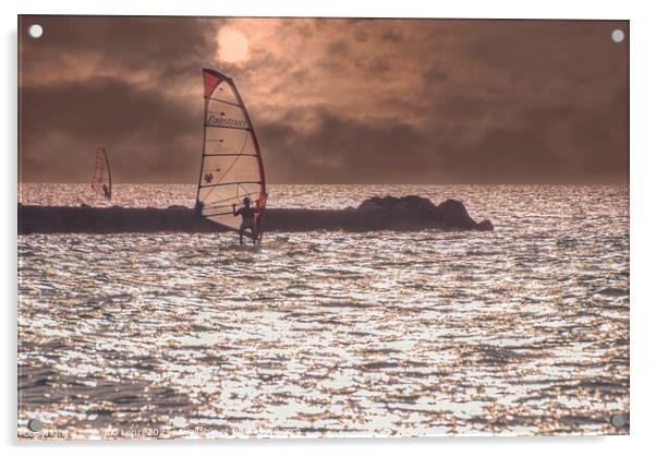 Windsurfing Acrylic by Claudio Lepri