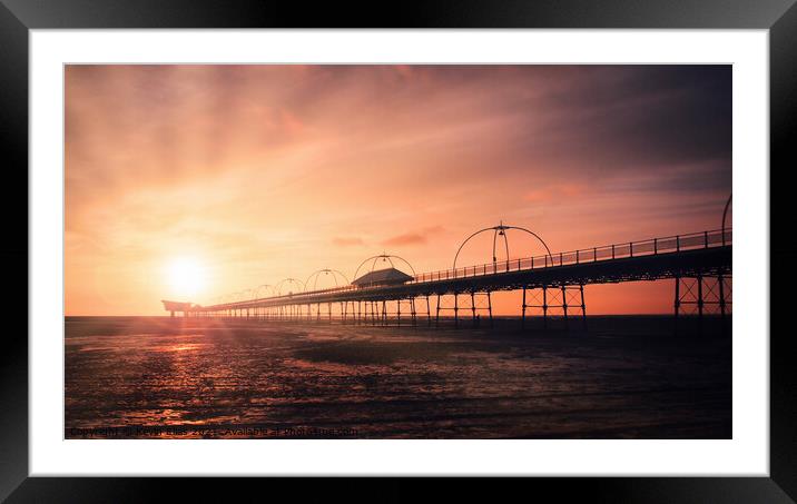 Pier sunset Framed Mounted Print by Kevin Elias