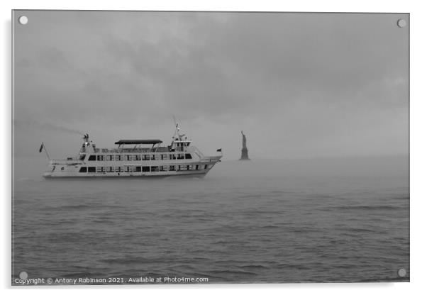 Mystical Statue of Liberty Ferry Ride Acrylic by Antony Robinson