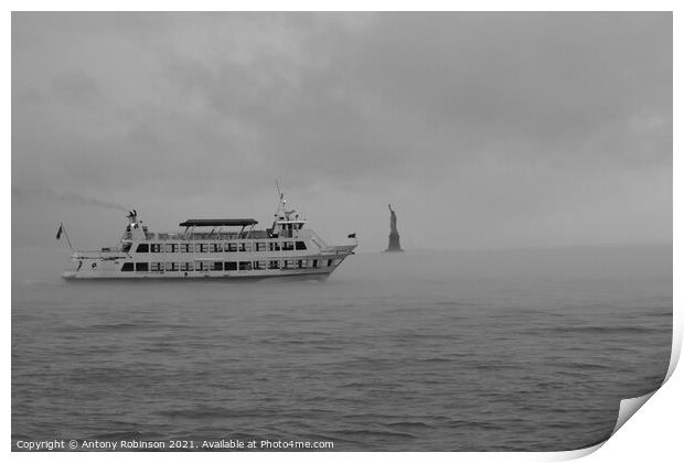 Mystical Statue of Liberty Ferry Ride Print by Antony Robinson