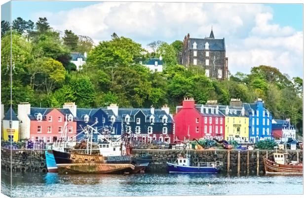 Colourful Tobermory Canvas Print by Ian Lewis