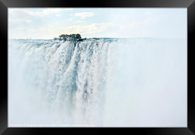Victoria falls landscape on Zambezi river, Africa Framed Print by Delphimages Art