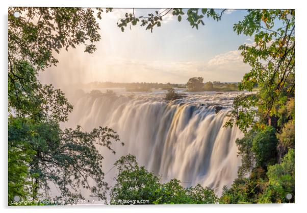 Victoria Falls landscape on Zambezi river Acrylic by Delphimages Art
