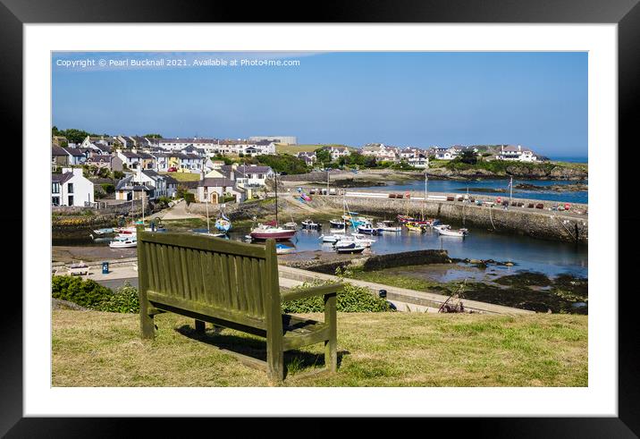 Overlooking Cemaes Harbour on Anglesey Framed Mounted Print by Pearl Bucknall
