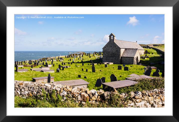 Llanbadrig Church of St Patrick Cemaes Anglesey Framed Mounted Print by Pearl Bucknall