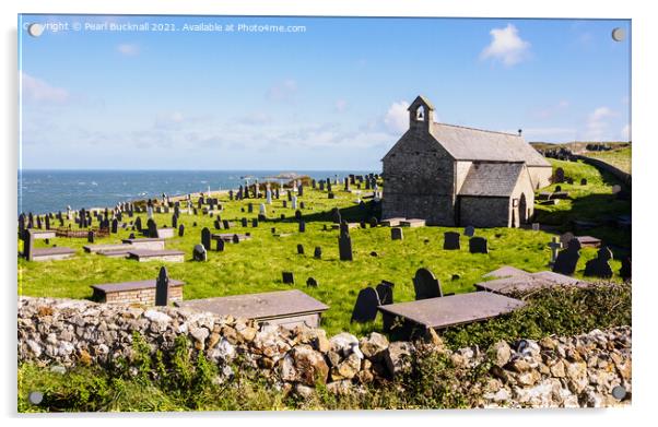 Llanbadrig Church of St Patrick Cemaes Anglesey Acrylic by Pearl Bucknall