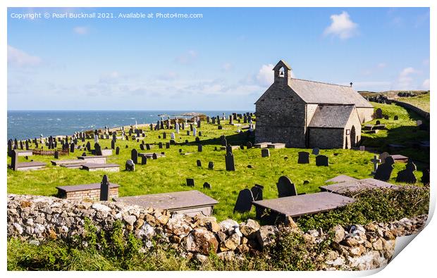 Llanbadrig Church of St Patrick Cemaes Anglesey Print by Pearl Bucknall