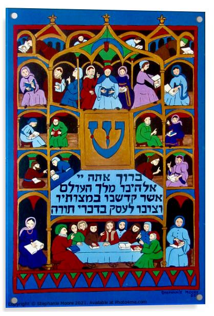 Learning Torah Acrylic by Stephanie Moore