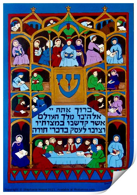 Learning Torah Print by Stephanie Moore