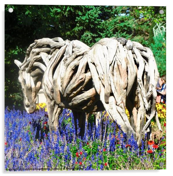 Horse created from driftwood Acrylic by Stephanie Moore