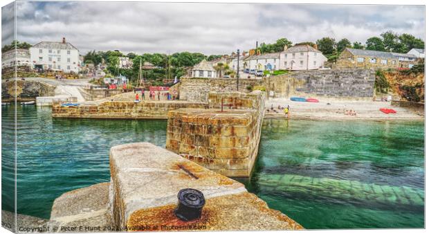Charlestown Harbour And Beach Canvas Print by Peter F Hunt