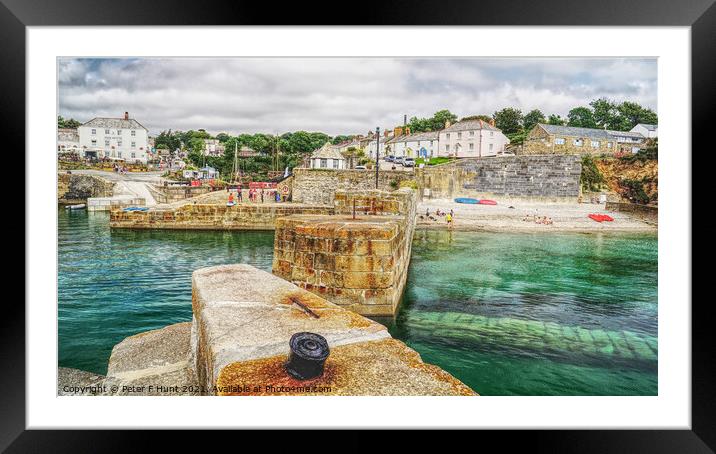 Charlestown Harbour And Beach Framed Mounted Print by Peter F Hunt